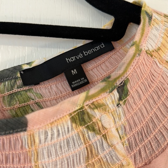 Herve Bernard Floral Smocked Short Sleeve Top - Picture 3 of 5